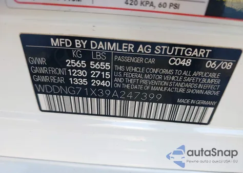 2009 Mercedes-Benz S 550 z USA, uszkodzony, nr VIN WDDNG71X39A247399